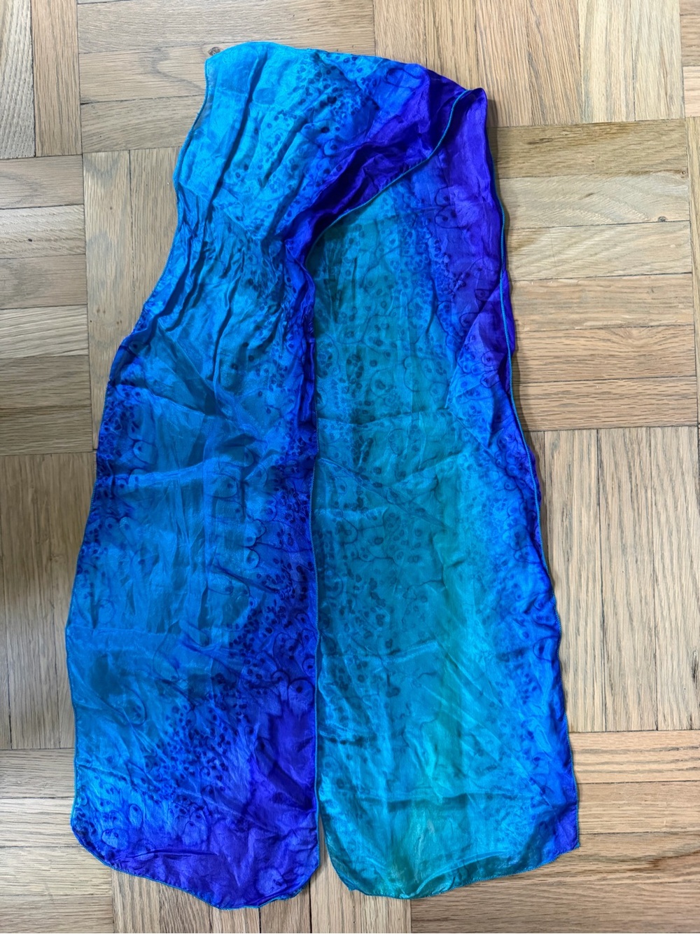 Silk Blue Teal scarf